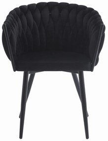 Černé jídelní křeslo ORION VELVET s černými nohami