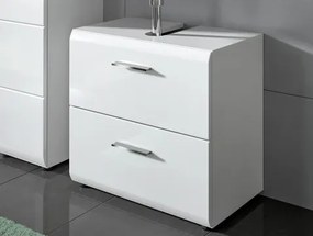 Koupelňová skrinka pod umývadlo Ice, biela lesk%