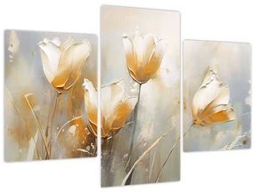 Obraz - Maľba tulipánov (90x60 cm)