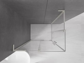Mexen Velar L Duo, sprchový kút s posuvnými dverami 100 x 90 cm, 8mm číre sklo, brúsená oceľ, 871-100-090-02-03-97