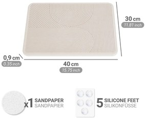 Béžová odkvapkávacia podložka na riad z kremeliny 40x30 cm Damon – Wenko