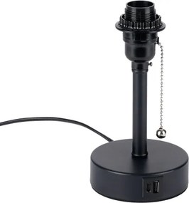 Brilagi - Stolová lampa s USB portom TABLON 1xE27/25W/230V čierna/béžová