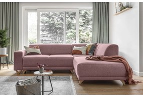 Ružová rozkladacia/s úložným priestorom rohová pohovka (pravý roh/do L) Classy Sophie – Miuform