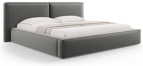 Micadoni Jodie dizajnová posteľ - Sivá, Zamat, 180 cm