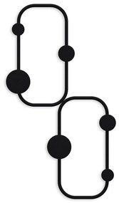 Nástenný kovový vešiak Ladybug 26 cm čierny