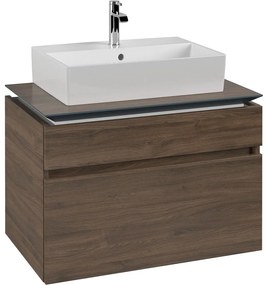 VILLEROY &amp; BOCH Legato závesná skrinka pod umývadlo na dosku (umývadlo v strede), 2 zásuvky, 800 x 500 x 550 mm, Arizona Oak, B60200VH