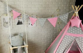 Detský stan TEEPEE (TÍPÍ) EXCLUSIVE s doplnkami - SVETLORUŽOVÝ