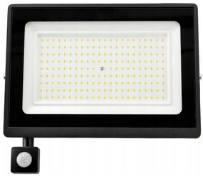 BERGE LED reflektor IP65 - 150W - 13500lm s pohybovým a súmrakovým senzorom - studená biela