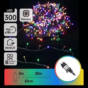 Aigostar - LED RGBY Vonkajší vianočný svetelný reťaz 300xLED/3,6W/230V 30m IP44