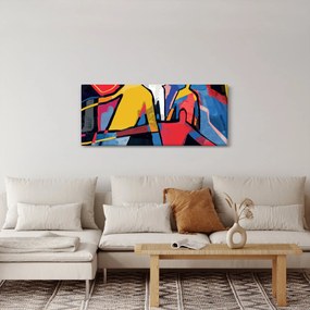 Obraz - Abstrakcia mužov (120x50 cm)