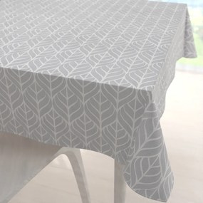 Biante Bavlnený štvorcový obrus Sandra SA-212 Listy na sivom 130x130 cm