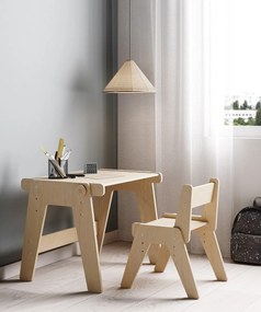Rastúci stôl a stolička pre malé deti – prírodný