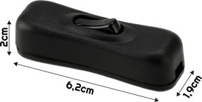 Kolískový spínač s aretáciou, priechodný otvor, 2A 250V, čierny