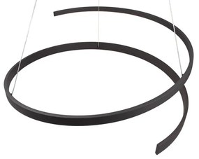 Čierne LED závesné svietidlo s hlasovým ovládaním/s ovládaním pomocou mobilnej aplikácie s kovovým tienidlom ø 75 cm Cinardi – CINQUE