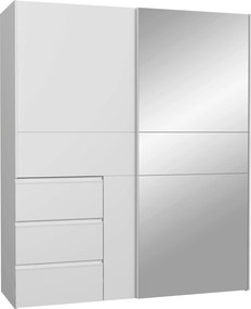 XXXLutz BIELA SKRIŇA SO ZRKADLOM, biela, hliníková, 170/200/61 cm Carryhome - Skrine - 000687045703