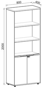 Vysoká kancelárska skriňa Houseland Profit Pro 04 prírodný dub