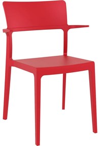PLUS záhradná stolička s podrúčkami red