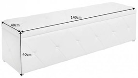 Dizajnová lavica Spectacular 140 cm biela koženka