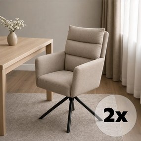 Set - 2 ks Otočná jedálenská stolička AVENBERG TESSA béžová