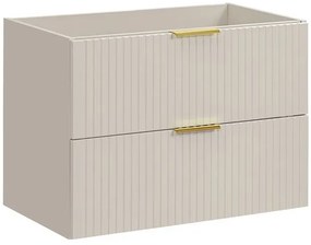 Závěsná skříňka Adele Cashmere Sky se zápustným umyvadlem 120 cm kašmír/bílá