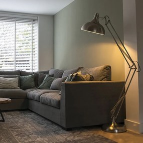 Inteligentná stojaca lampa oceľ vrátane Wifi A60 - Hobby