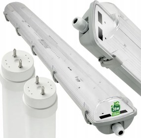 Sada 4 hermetických LED svietidiel na plátno 120 cm + 8 žiariviek G13 18 W