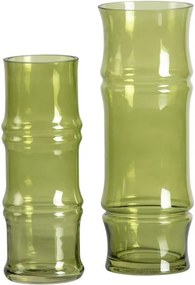 Zelená sklenená váza WOOOD Kane, výška 30 cm