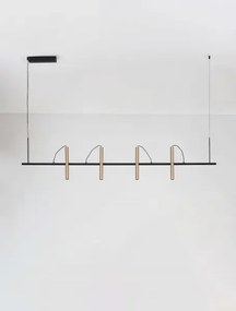 LED stmievateľné champaign zlato-čierne moderné svietidlo Elli