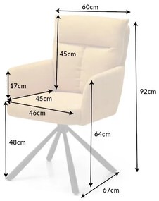 Dizajnová otočná stolička Maddison horčicová žltá