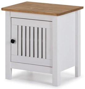 Biely drevený nočný stolík Marckeric Bruna