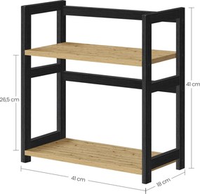 Polica na stôl NORDEKO 41x41 cm, čierna / dub artisan