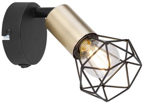 GLOBO Nástenné dizajnové reflektory XARA I, 1xE14, 40 W, čierna a sivá