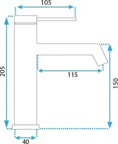 Umývadlová batéria REA FOSS nízka, zlatá kartáčovaná
