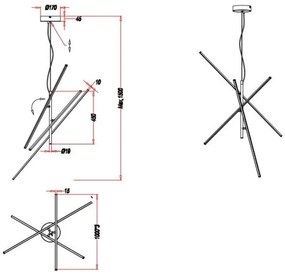 Trio - LED Stmievateľný luster na lanku TIRIAC 3xLED/8,5W/230V biela
