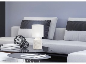 Krémovobiela stolová lampa s textilným tienidlom (výška 32 cm) Iner – Candellux Lighting