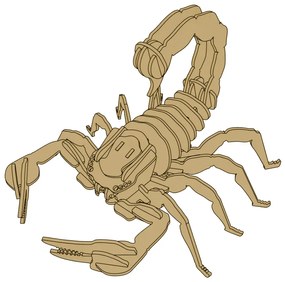 Lean Drevené 3D puzzle - Škorpión 35 prvkov