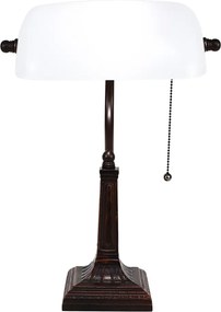 Biela banková lampa tiffany Bank white - 26*16*40 cm E27/max 1*40W