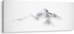 Obraz - Atramentová maľba hôr (120x50 cm)