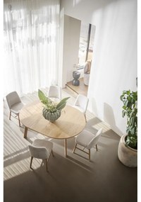 Okrúhly rozkladací jedálenský stôl v dekore duba v prírodnej farbe ø 130 cm Glenside – Rowico