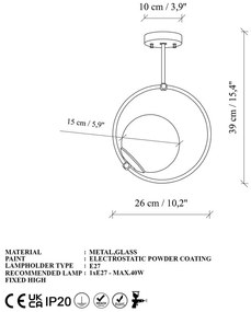 Stropné svietidlo v zlatej farbe so skleneným tienidlom 39x26 cm Dolunay – Opviq lights