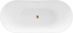 Rea FERRANO Slim, voľne stojaca vaňa 1600×800×720 mm, biela, biela krytka odtoku, REA-W0081