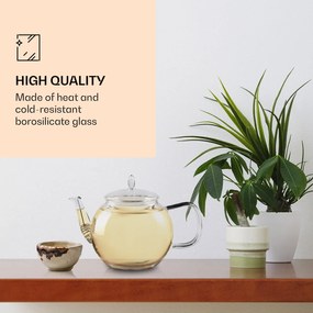 Feelino Sklenený džbán 800 ml, borosilikátové sklo, s uzáverom a čajovým sitkom