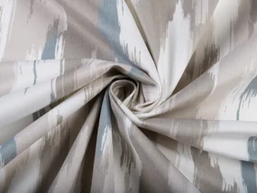 Biante Zamatový behúň na stôl Tamara TMR-024 Sivo-béžovo-biele žíhané pásy 35x180 cm