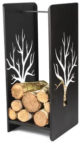 Kovový stojan na drevo Tree, 40x100 cm, čierna