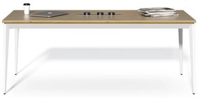 Zasadací stôl Houseland Profit Meet 01 s 3 zásuvkami 200 cm prírodný dub