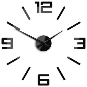 Moderné nástenné hodiny SILVER XL BLACK black