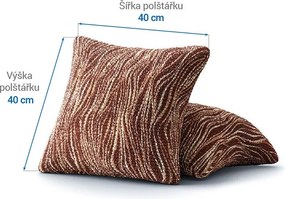 Bielastické poťahy UNIVERSO NOVÉ žíhané hnedé obliečky na vankúšiky 2 ks (40 x 40 cm)