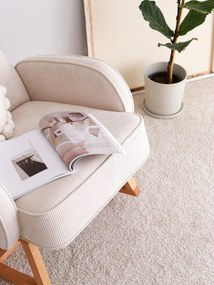 Nadčasové hojdacie kreslo Velvetique zo 100% bukového dreva - biela