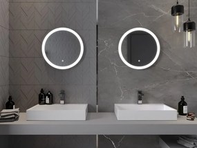 Mexen Oro kúpeľňové zrkadlo s podsvietením, okrúhle 50 cm, LED 6000K, proti zahmlievaniu - 9824-050-050-611-00