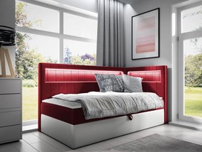 Jednolôžková posteľ 80cm Rivaldi 3 (biela + červená). Vlastná spoľahlivá doprava až k Vám domov. 1122304